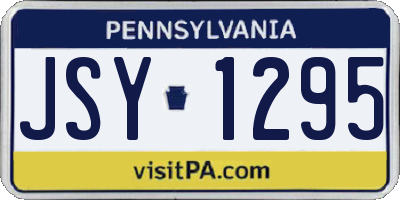 PA license plate JSY1295