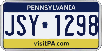 PA license plate JSY1298