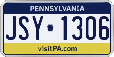 PA license plate JSY1306