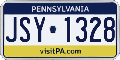 PA license plate JSY1328