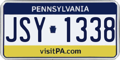 PA license plate JSY1338