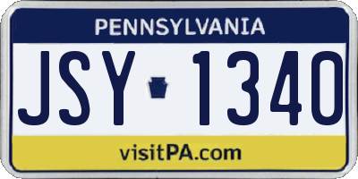 PA license plate JSY1340