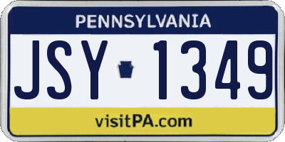 PA license plate JSY1349