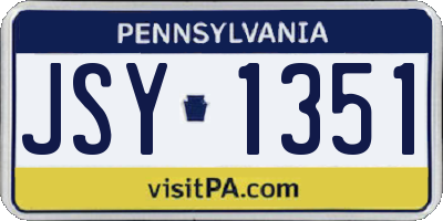 PA license plate JSY1351