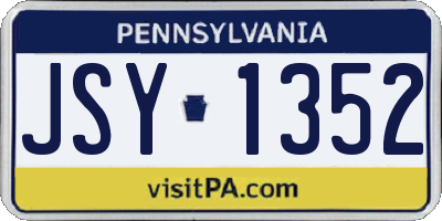 PA license plate JSY1352