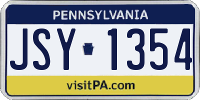 PA license plate JSY1354