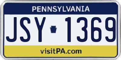 PA license plate JSY1369