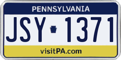 PA license plate JSY1371