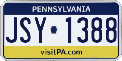 PA license plate JSY1388