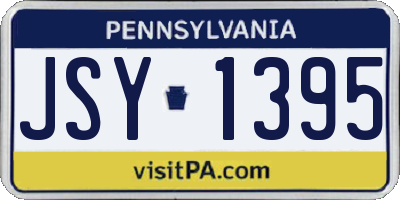 PA license plate JSY1395