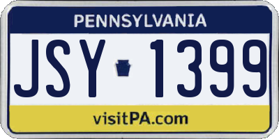PA license plate JSY1399