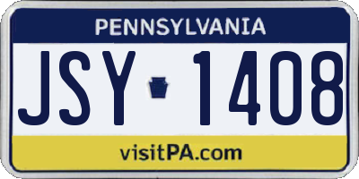 PA license plate JSY1408