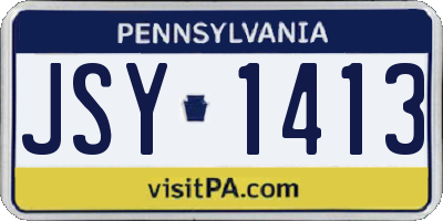 PA license plate JSY1413