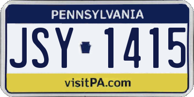 PA license plate JSY1415