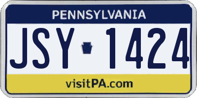 PA license plate JSY1424