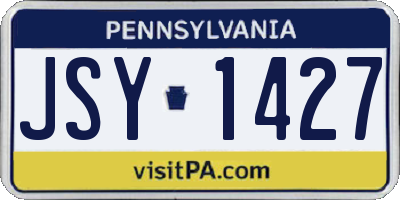 PA license plate JSY1427