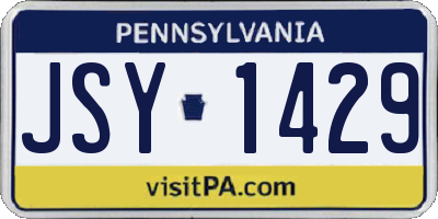 PA license plate JSY1429