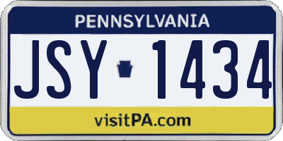 PA license plate JSY1434