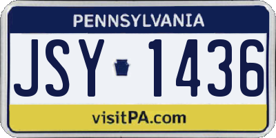 PA license plate JSY1436