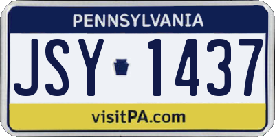 PA license plate JSY1437