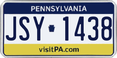 PA license plate JSY1438