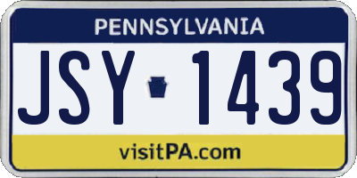 PA license plate JSY1439