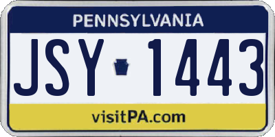 PA license plate JSY1443