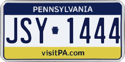 PA license plate JSY1444