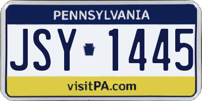 PA license plate JSY1445