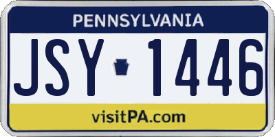 PA license plate JSY1446