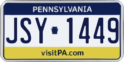 PA license plate JSY1449