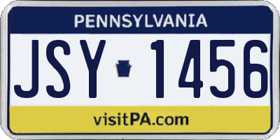PA license plate JSY1456