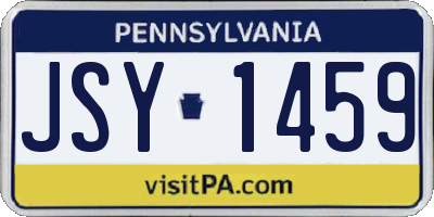 PA license plate JSY1459