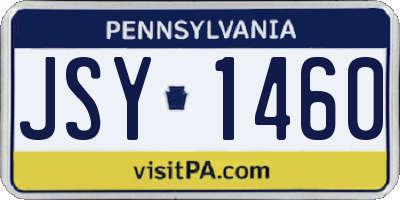 PA license plate JSY1460