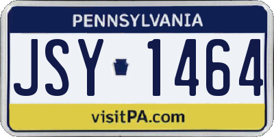 PA license plate JSY1464