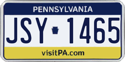 PA license plate JSY1465