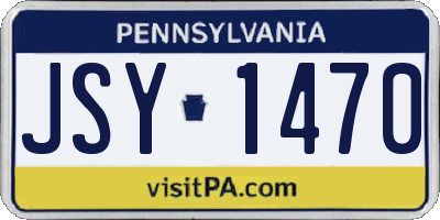 PA license plate JSY1470