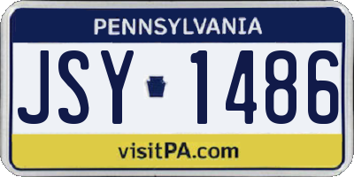 PA license plate JSY1486