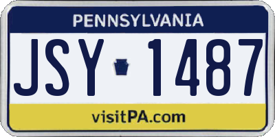 PA license plate JSY1487