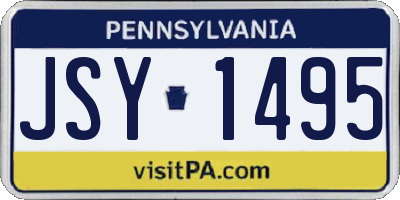 PA license plate JSY1495