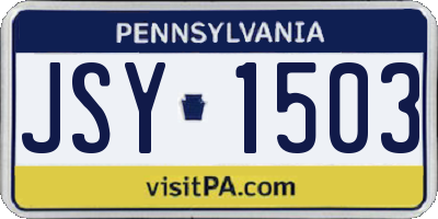 PA license plate JSY1503