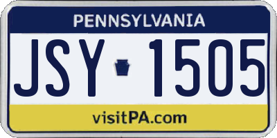 PA license plate JSY1505