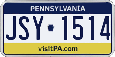 PA license plate JSY1514