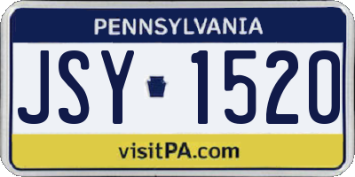 PA license plate JSY1520