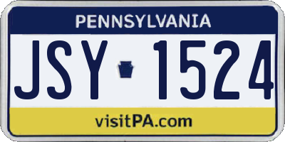 PA license plate JSY1524