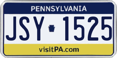 PA license plate JSY1525