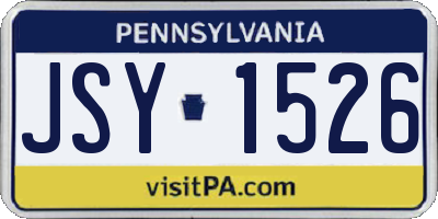 PA license plate JSY1526