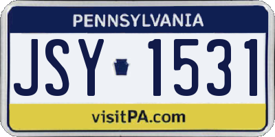 PA license plate JSY1531