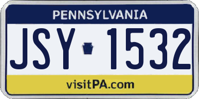 PA license plate JSY1532