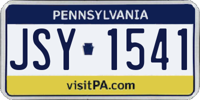 PA license plate JSY1541